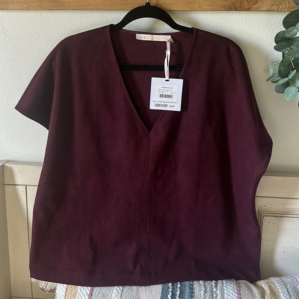 Marie Oliver Suede Maroon Top!